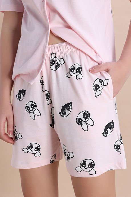 Zivame Power Puff Knit Cotton Lounge Short Set - Barely Pink — image 8
